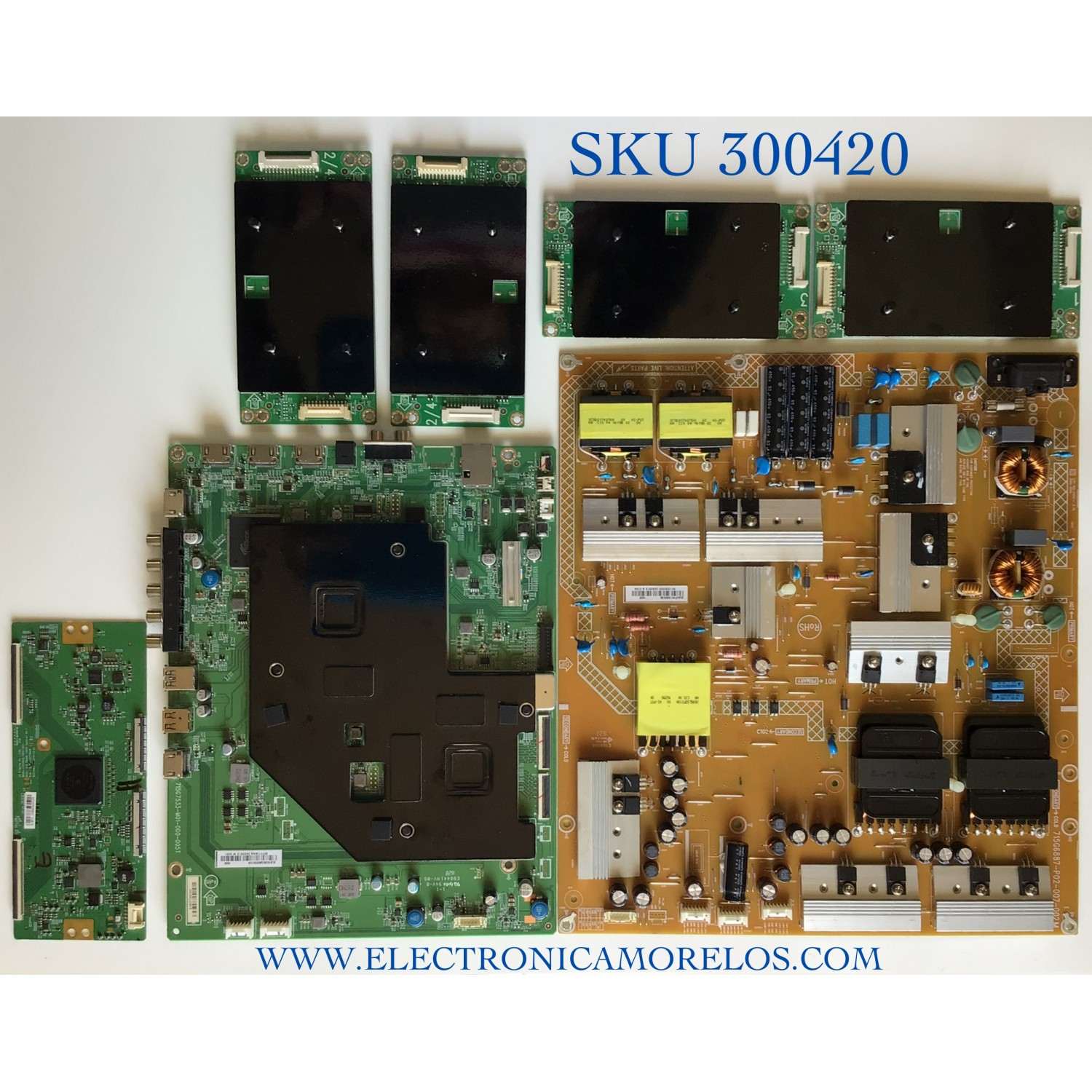 KIT DE TARJETAS PARA TV VIZIO SMART TV / MAIN XGCB0QK025 / 715G7533-M01-000-005T / T-CON 4190A / 6870C-0577A / DRIVER LNTVFY12ZXXA5 / LNTVFY12ZXXA1 / LNTVFY12ZXAA1 / FUENTE ADTVE1335XG6 / 715G6887-P02-007-002M / PANEL TPT550U2-EQLSJA.G / MODELO P55-C1